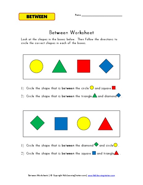 Between Worksheet Worksheet