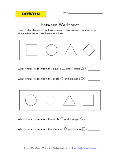 Between Worksheet Worksheet