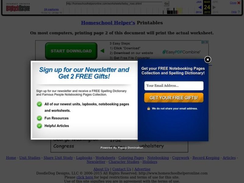 Betsy Ross Worksheet