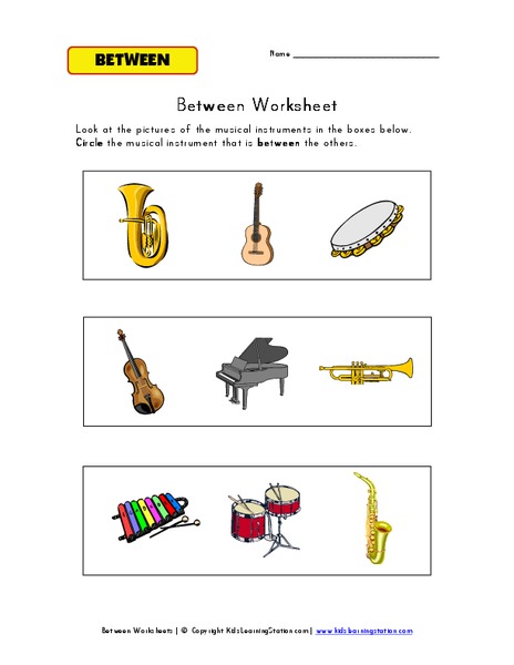 Between Worksheet Worksheet