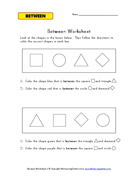Between Worksheet Worksheet