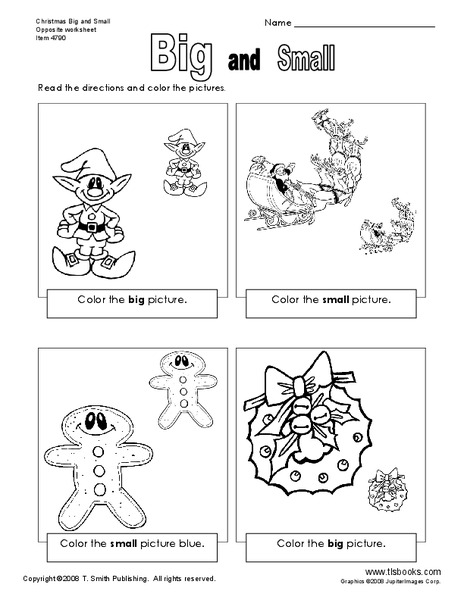 Big and Small: Learning Size Worksheet