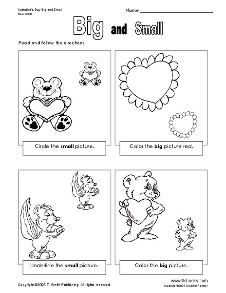 Big and Small: Learning Size Worksheet