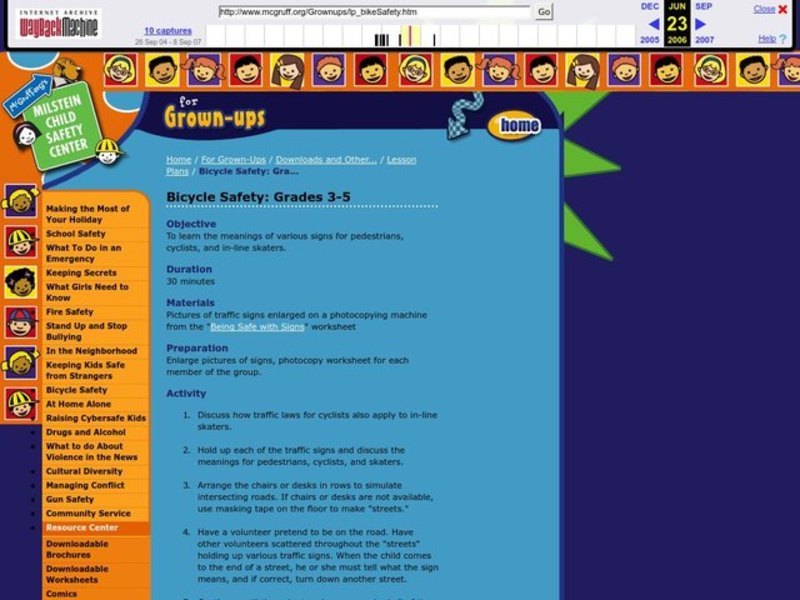 Bicycle Safety Lesson Plan