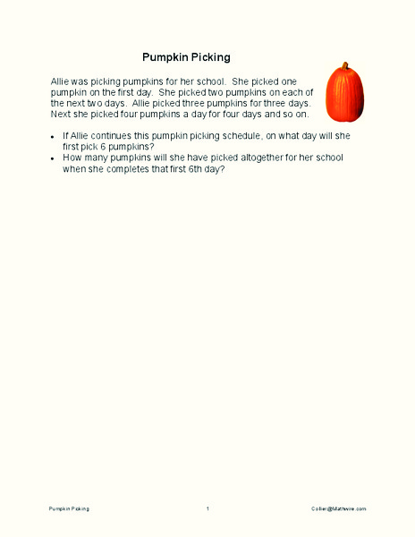 Big Pumpkins Worksheet