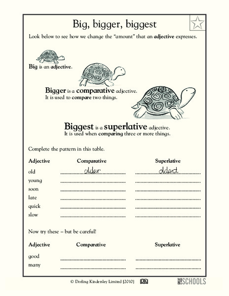 Big, Bigger, Biggest Worksheet