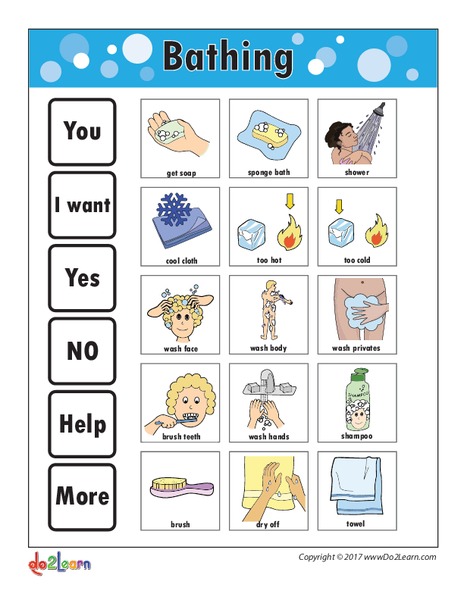 Bathing Communication Board Printables