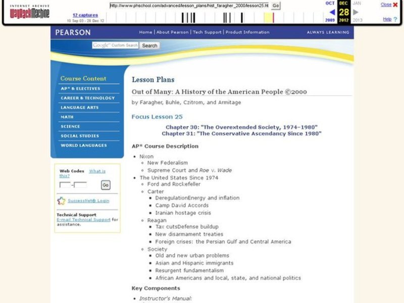 The Overextended Society/The Conservative Ascendancy Unit Plan