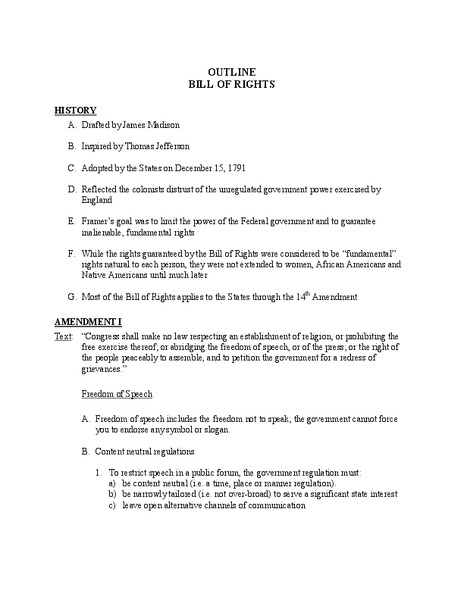 Bill of Rights Lesson Plan