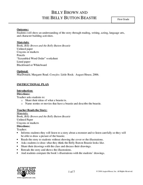 Billy Brown and the Belly Button Beastie Lesson Plan