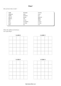 Bingo! Worksheet