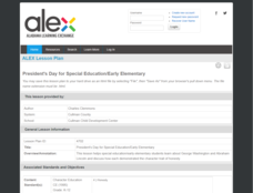 President's Day for Special Education/Early Elementary Lesson Plan