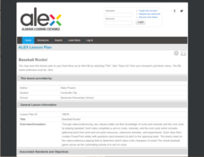 Baseball Rocks! Lesson Plan