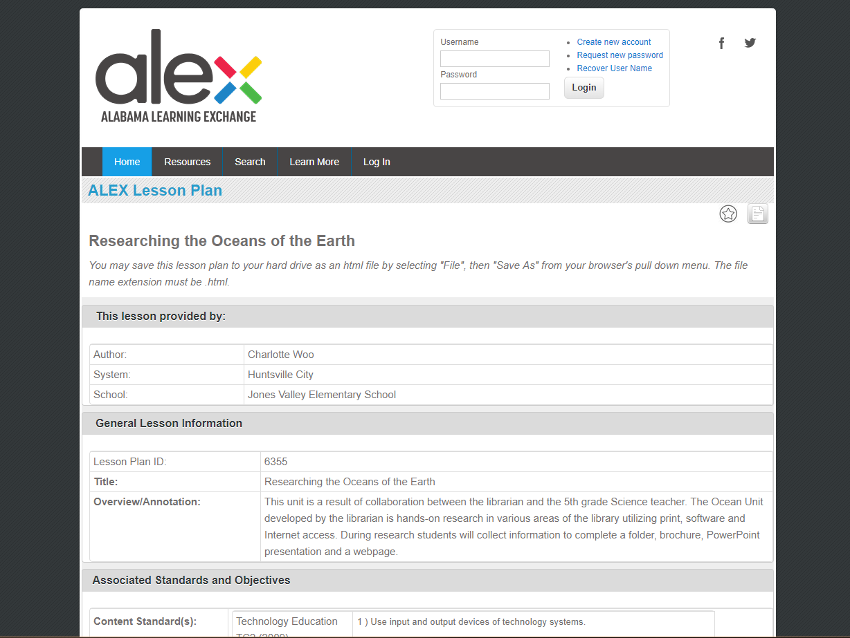 Researching the Oceans of the Earth Lesson Plan