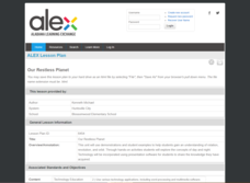 Our Restless Planet Lesson Plan