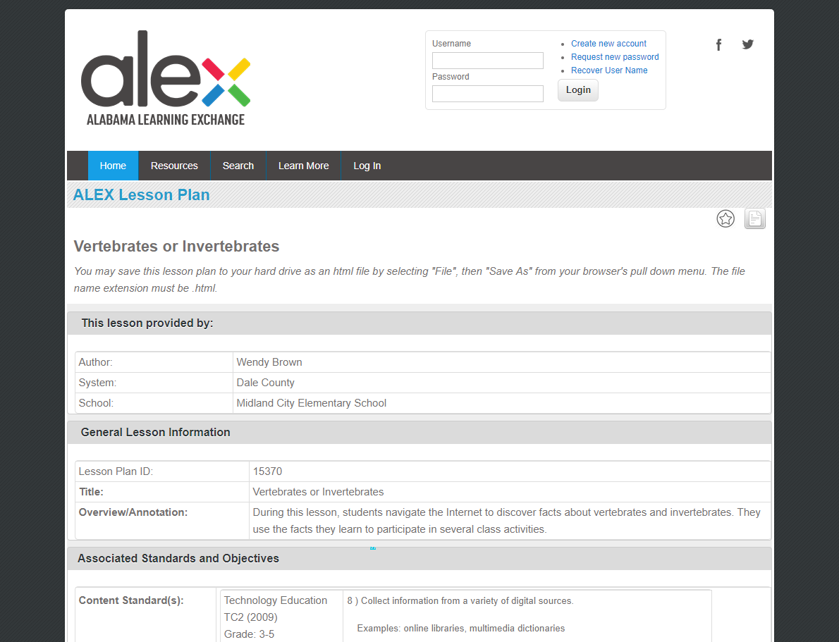 Vertebrates or Invertebrates Lesson Plan