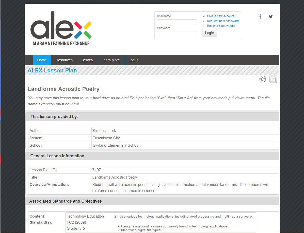 Landforms Acrostic Poetry Lesson Plan