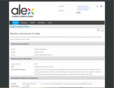 Weather Instruments For Sale Lesson Plan
