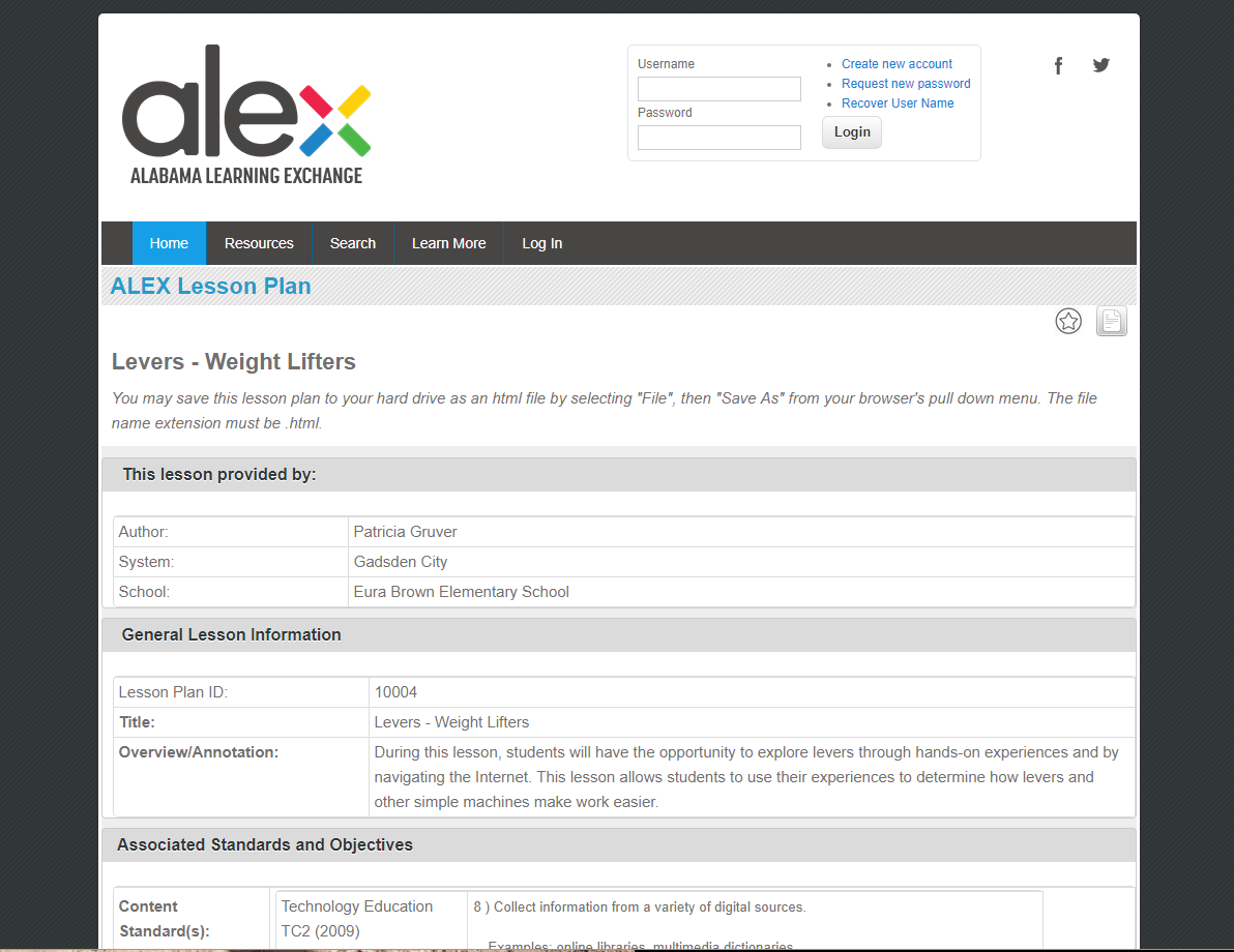Levers - Weight Lifters Lesson Plan