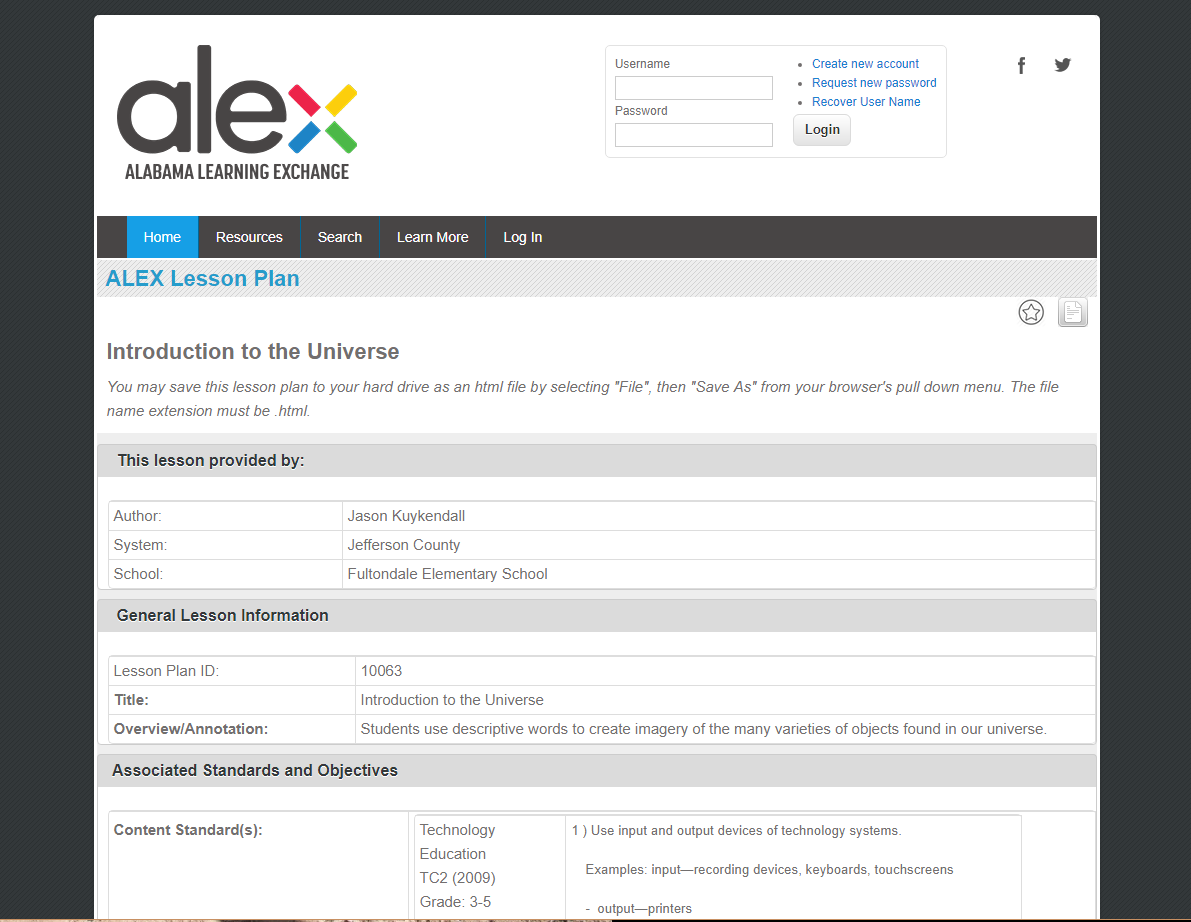 Introduction to the Universe Lesson Plan