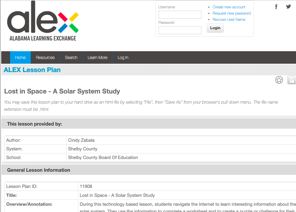 Lost in Space - A Solar System Study Lesson Plan