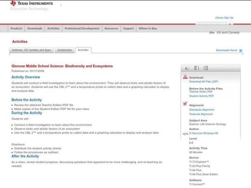 Biodiversity and Ecosystems Lesson Plan