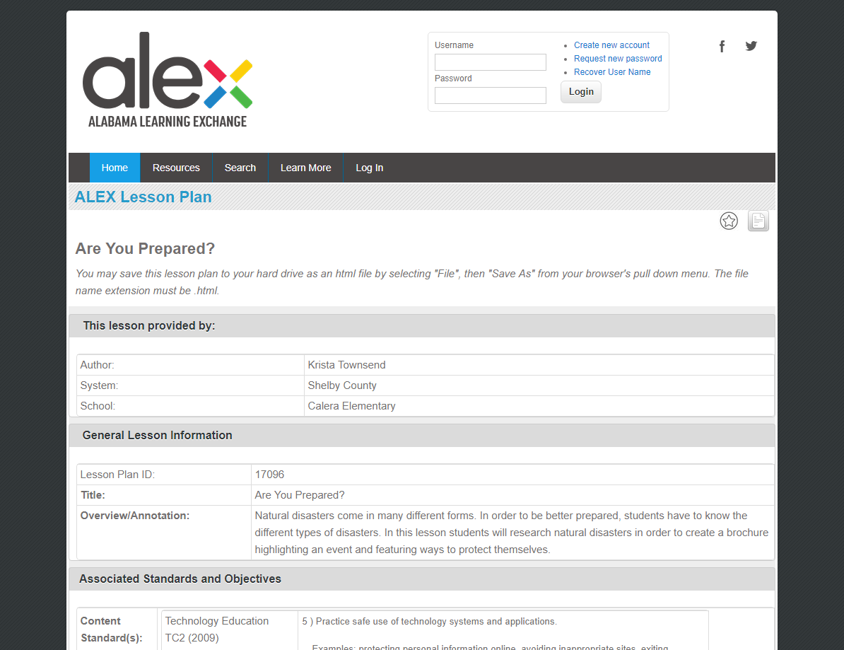 Are You Prepared? Lesson Plan