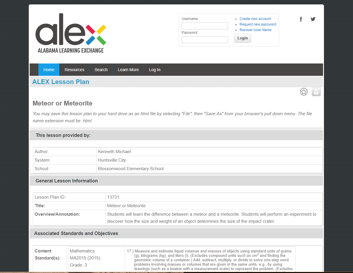 Meteor or Meteorite Lesson Plan