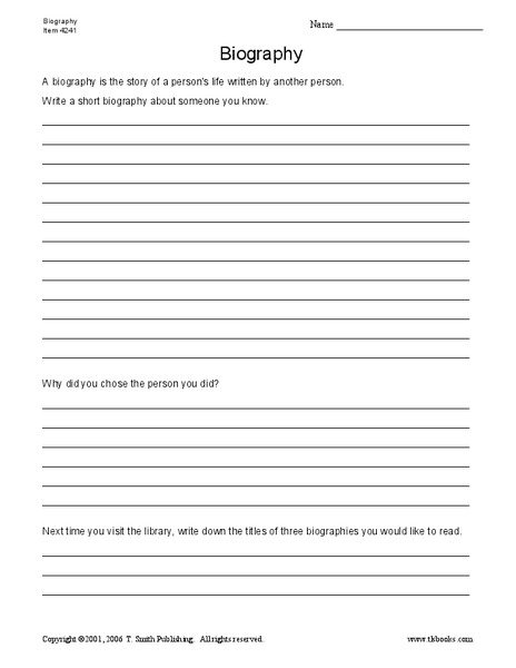 Biography Worksheet
