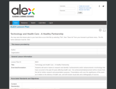 Technology and Health Care - A Healthy Partnership Lesson Plan