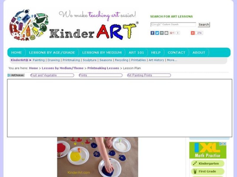 Fruit And Veggie Prints Lesson Plan