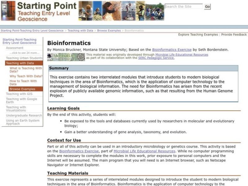 Bioinformatics Lesson Plan