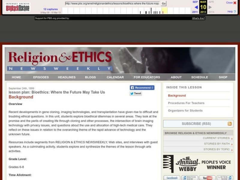 Bioethics: Where the Future May Take Us Lesson Plan