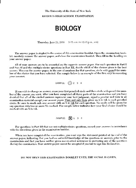 Biology Worksheet