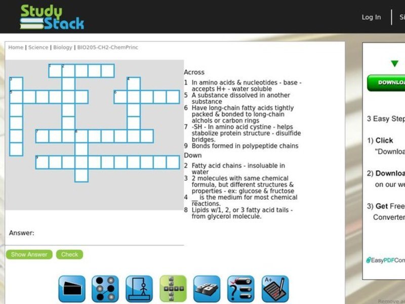 Biology Crossword Puzzle Worksheet