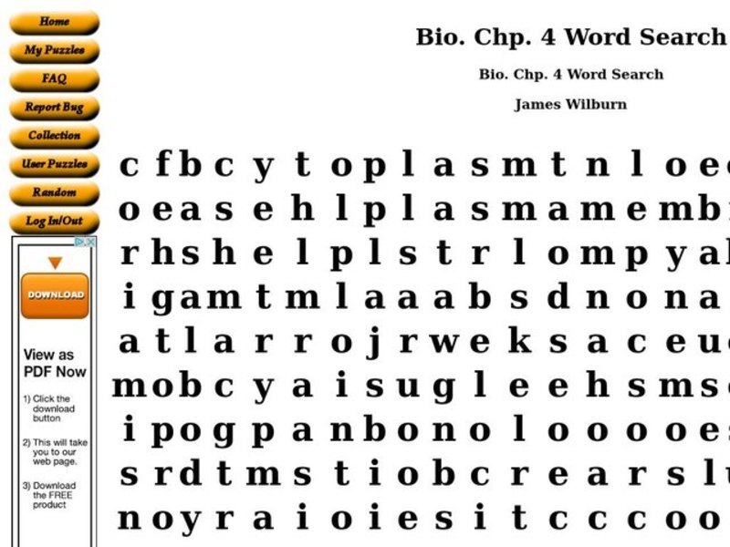 Biology Word Search Worksheet