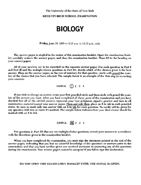 Biology Worksheet
