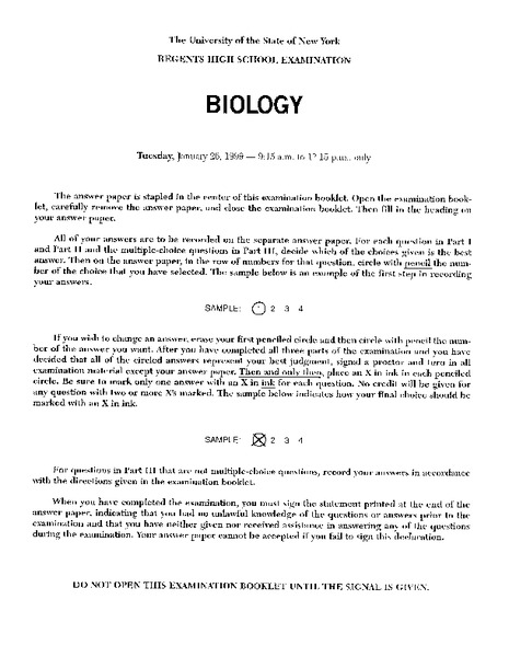 Biology Worksheet