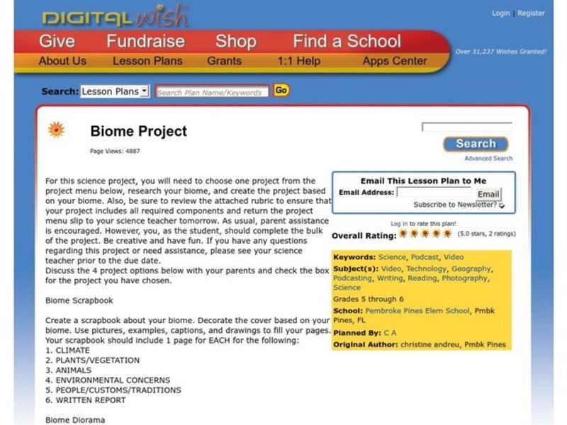 Biome Project Activity