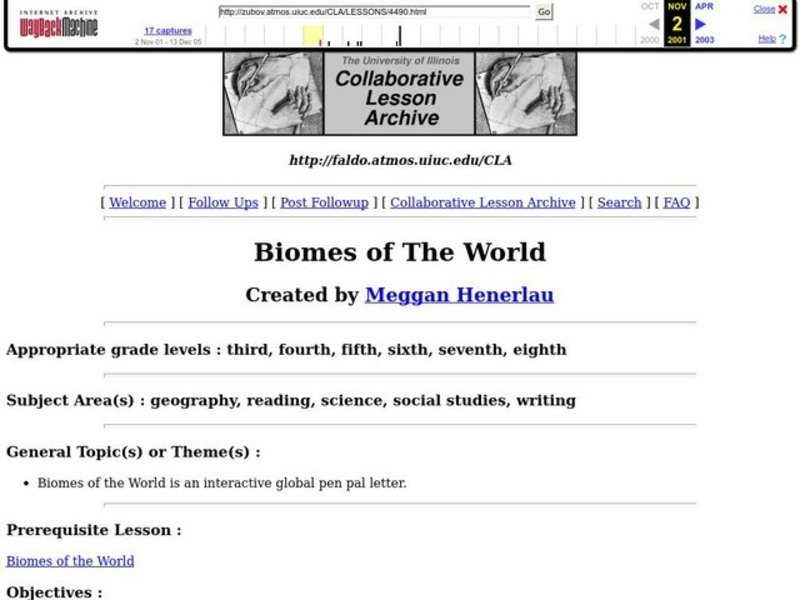 Biomes of The World Lesson Plan