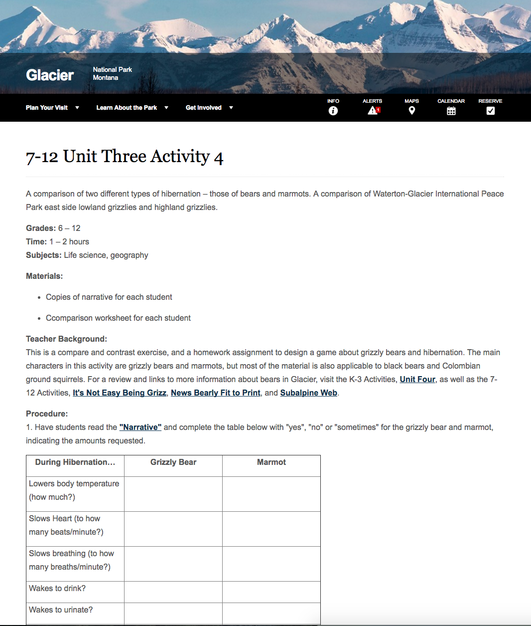 Hibernation-Migration-Fascination Activity
