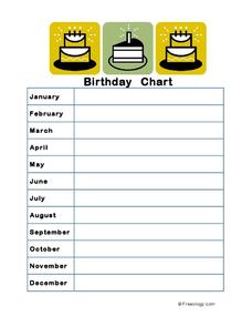 Birthday Chart Printables