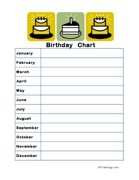Birthday Chart Printables