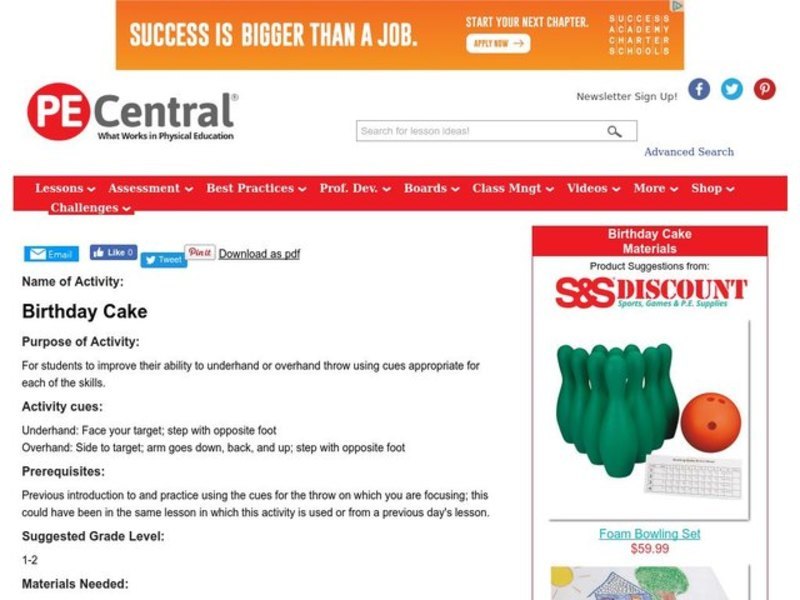 Birthday Cake Lesson Plan