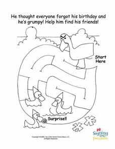 Birthday Maze Worksheet