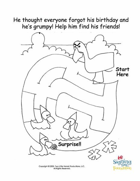 Birthday Maze Worksheet