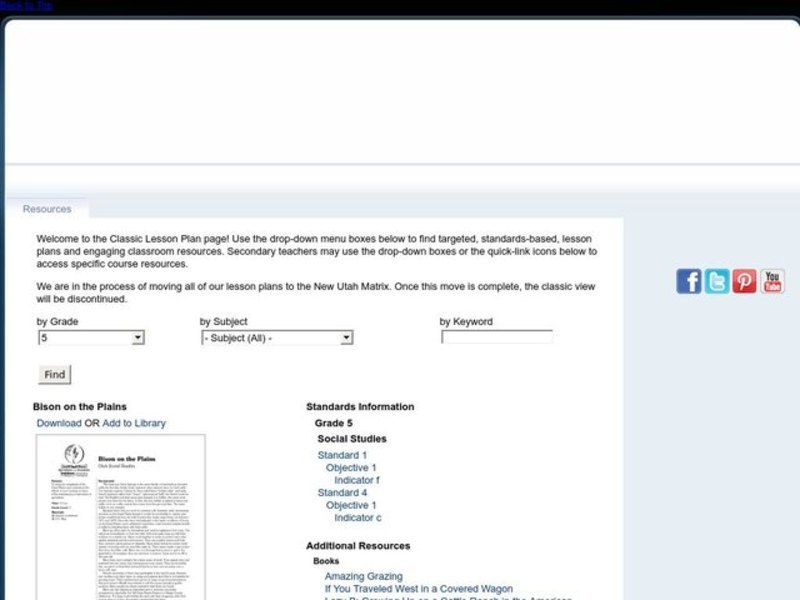 Bison on the Plains Lesson Plan