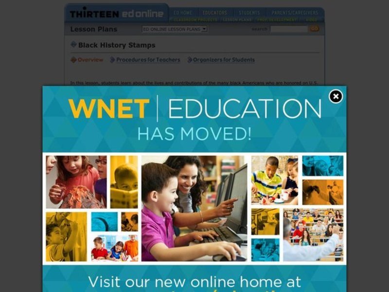 Black History Stamps Lesson Plan