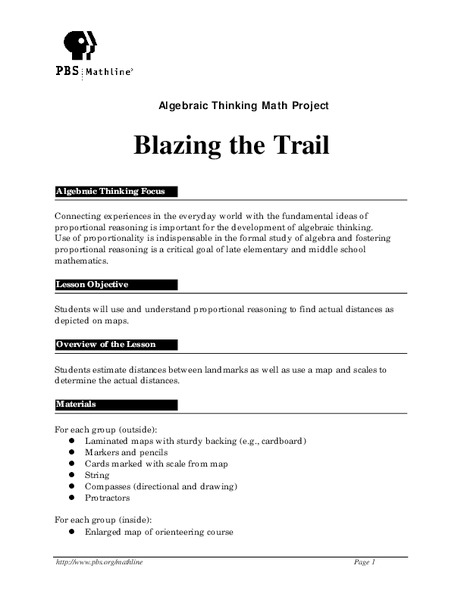 Blazing the Trail Lesson Plan