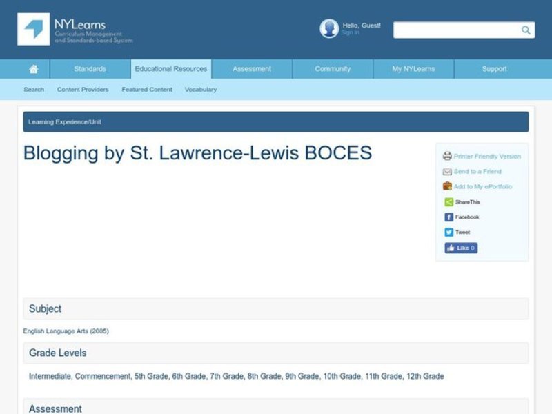 Blogging Lesson Plan